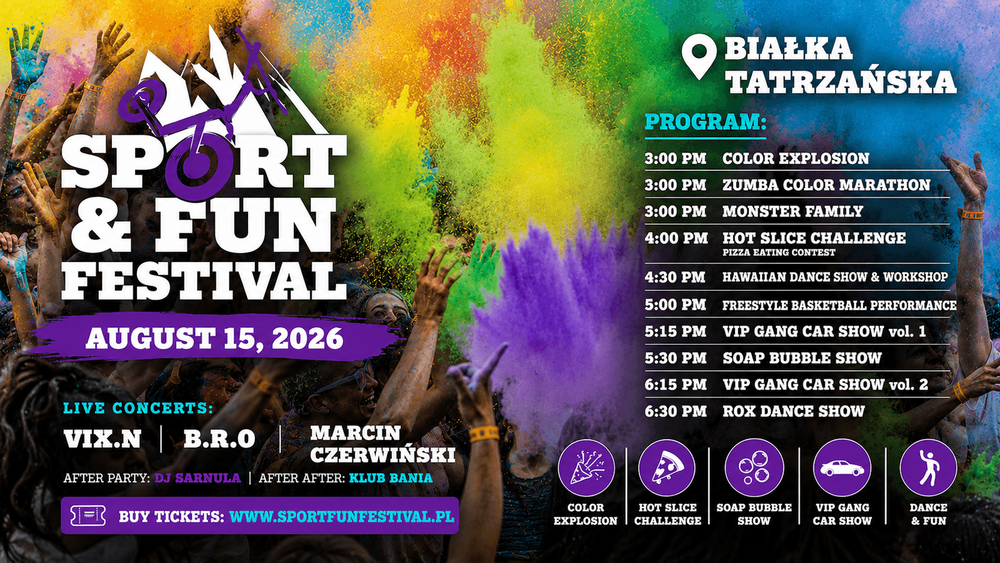 Sport & Fun Festival 2026 - sport, colour, music and summer fun at Kotelnica!